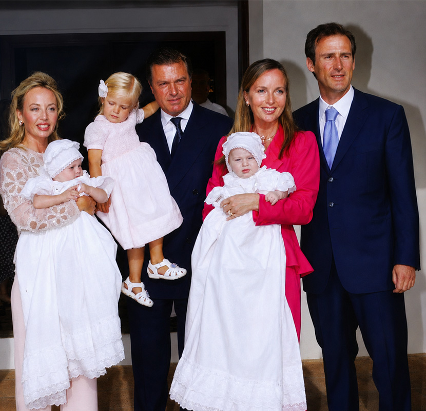 Nicolas Delrieu and family at a baptism